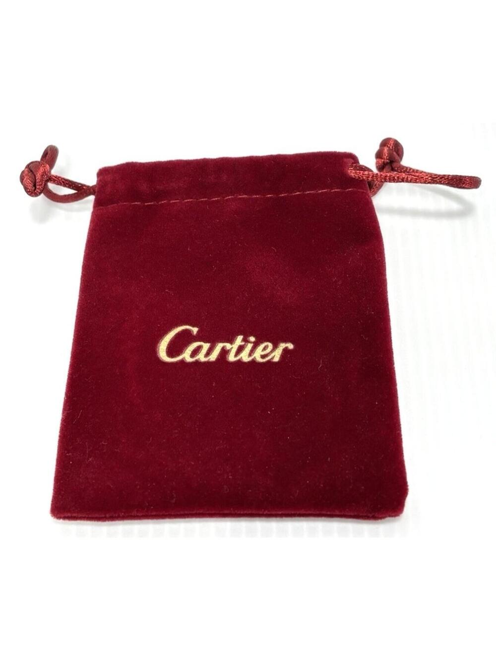 Cartier Red Velvet Jewelry Pouch Small Ring Earrings Necklace Storage Protective